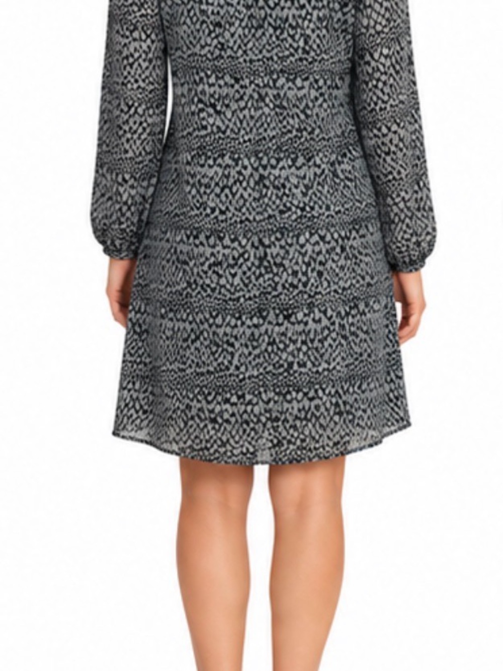 Jack by BB Dakota Black & Gray Printed Long Sleeve Swing Dress - Picture 2 of 5